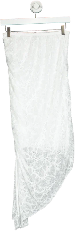 Boohoo White Lace Asymmetric Dress UK 12