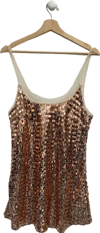 Free People Champagne Combo Sequin Camisole UK S