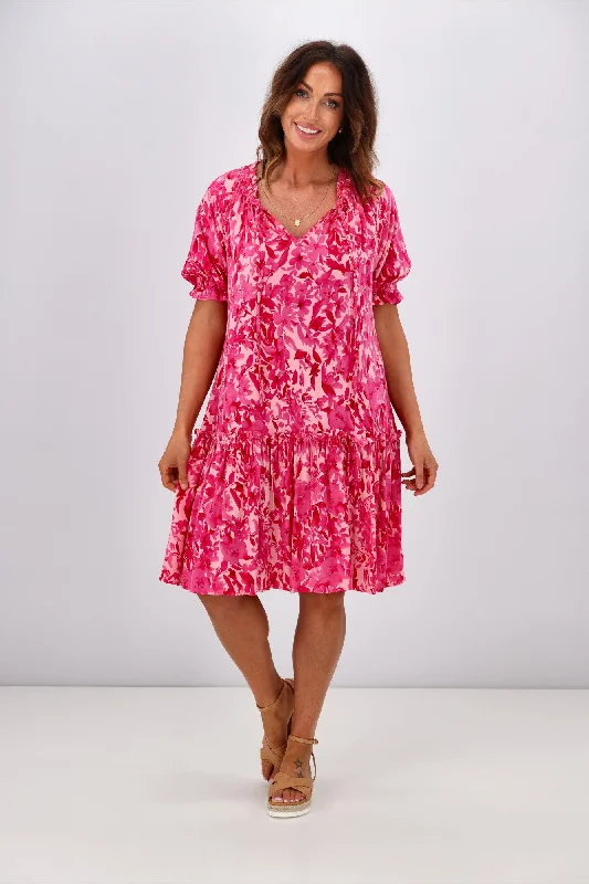 Gloss by Shine On Elena Dress Pink Floral