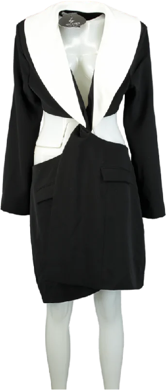 Quaint Black/White Blazer Dress L