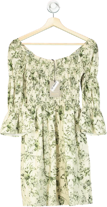 River Island Cream Floral Smock Dress UK 6