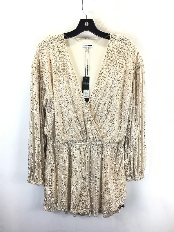 Romper By Fashion Nova In Gold, Size: Xl