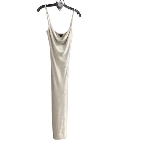 Dress Casual Maxi By Express In Silver, Size: M