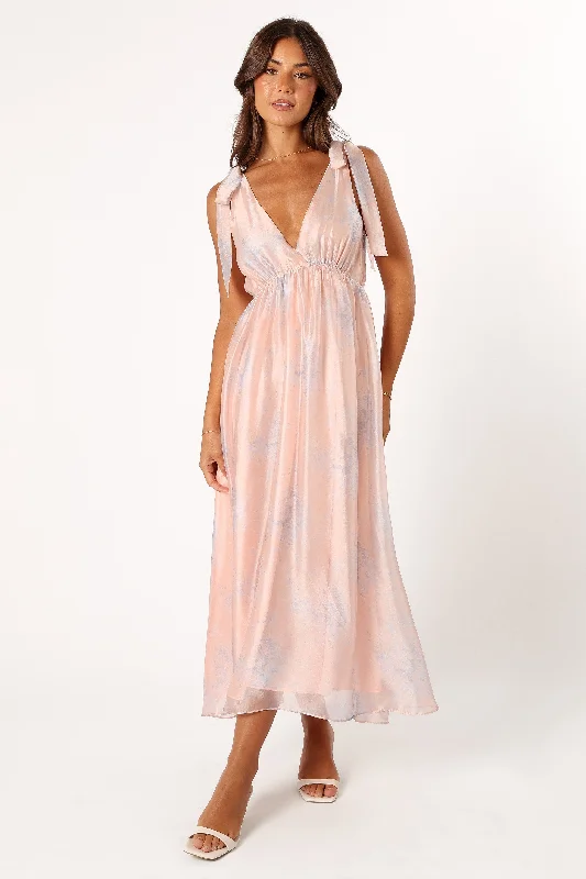 Perla Maxi Dress - Blush/Blue