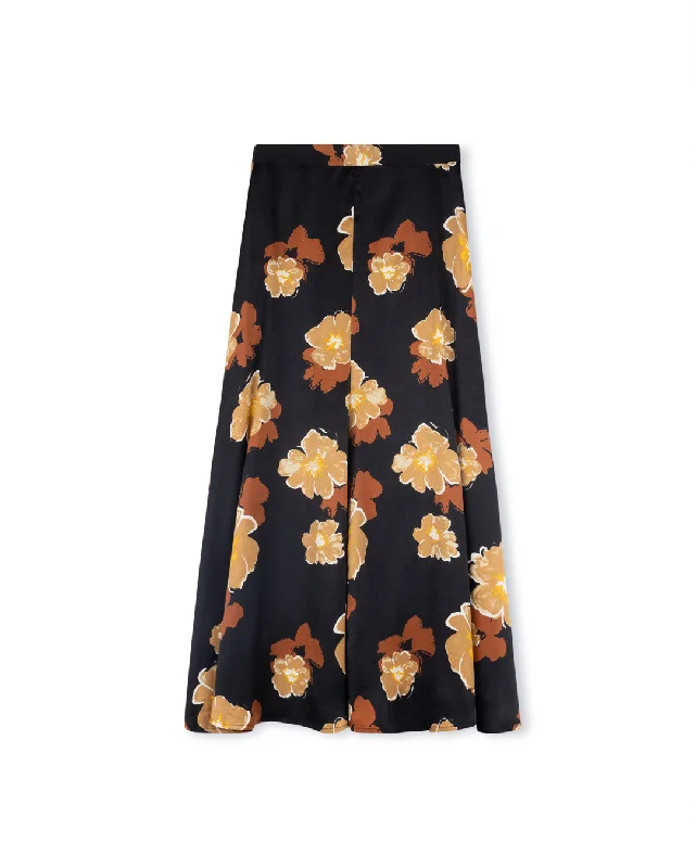 Dasy Flower Print A- Line Skirt