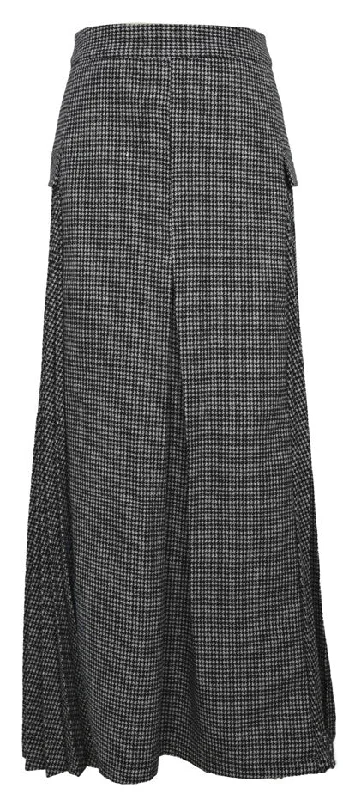 Gingham Side Pleated Skirt