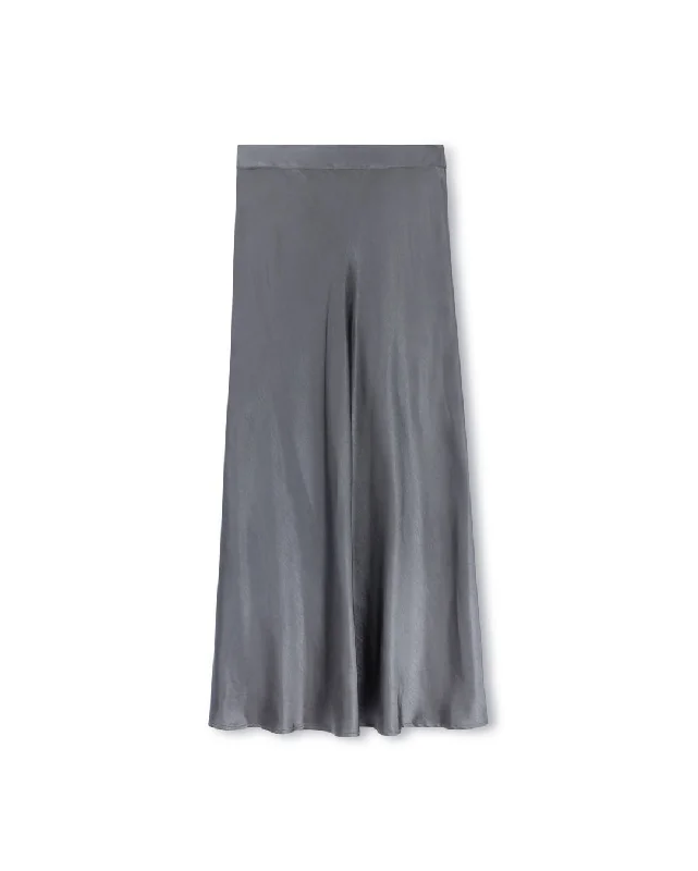 Silk Slip Skirt With Scallop Hem