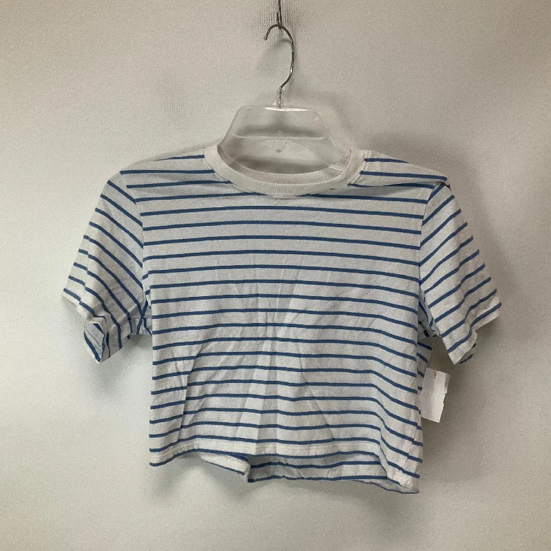 Top Short Sleeve By Abercrombie And Fitch In Striped Pattern, Size: S