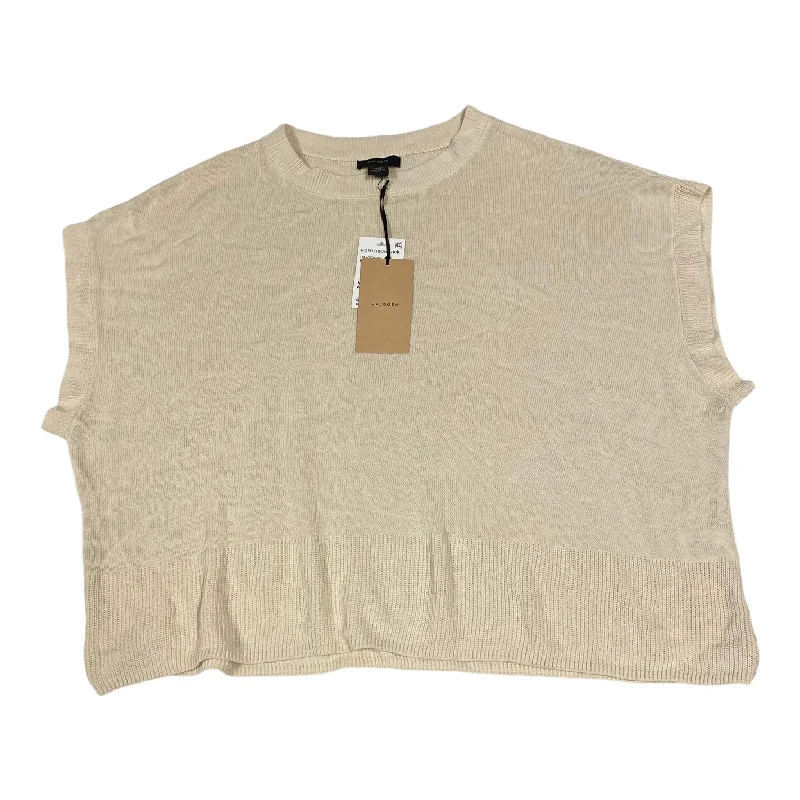 Top Short Sleeve By Halogen In Tan, Size: M