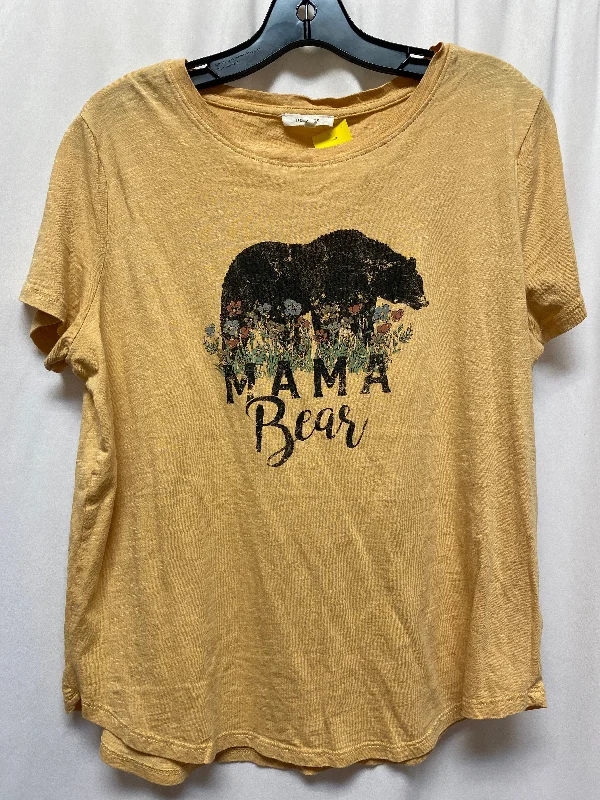 Top Short Sleeve By Maurices In Yellow, Size: L