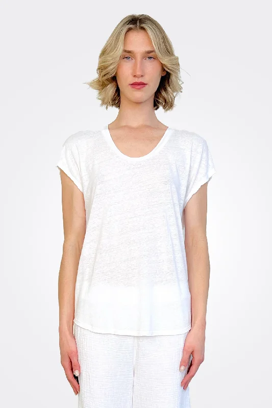 Dolman Scoopneck Tee - White