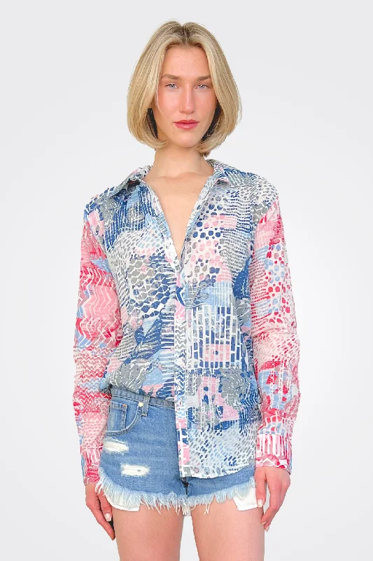 Printed Button Down - Blue Multi