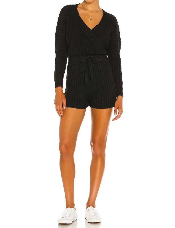 Acacia Knit Romper In Black