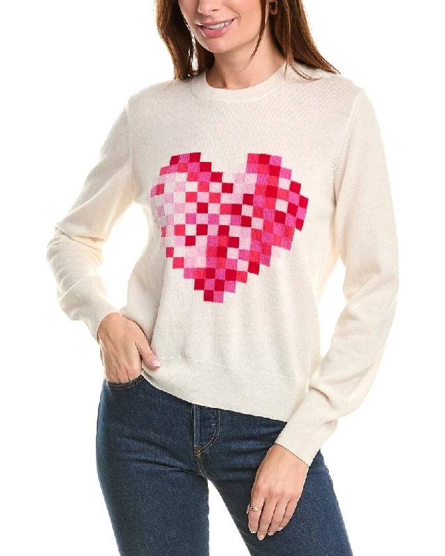 Brodie Cashmere Wool & Cashmere-Blend Pixel Heart Jumper