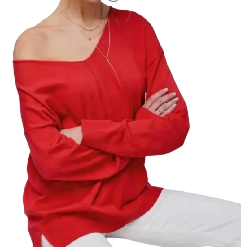 Buttery Soft Fine Gauge Sweater In Red