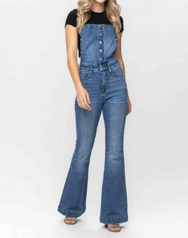 Flared Overalls In Blue