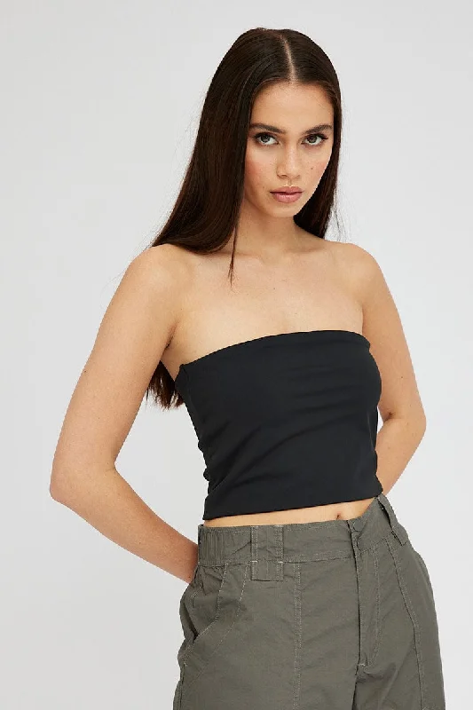 Black Bandeau Top