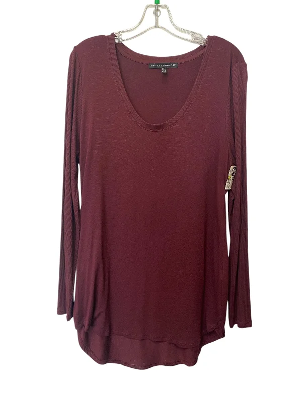 Top Long Sleeve By White House Black Market In Red, Size: L