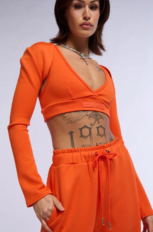 PAXTON SUPER LUXE BOLERO TOP IN ORANGE