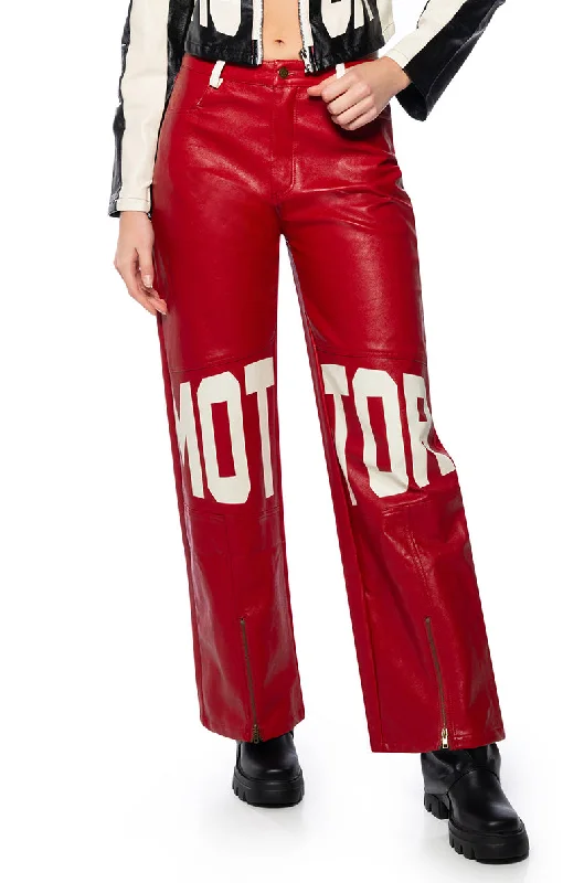 SPEED UP MOTOR FAUX LEATHER PANT