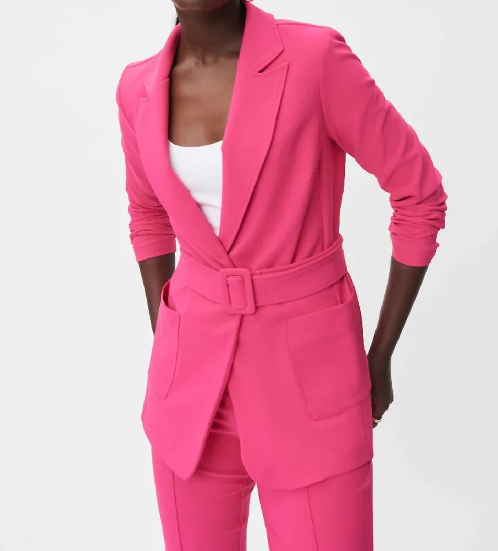 Belted Jacket In Pink