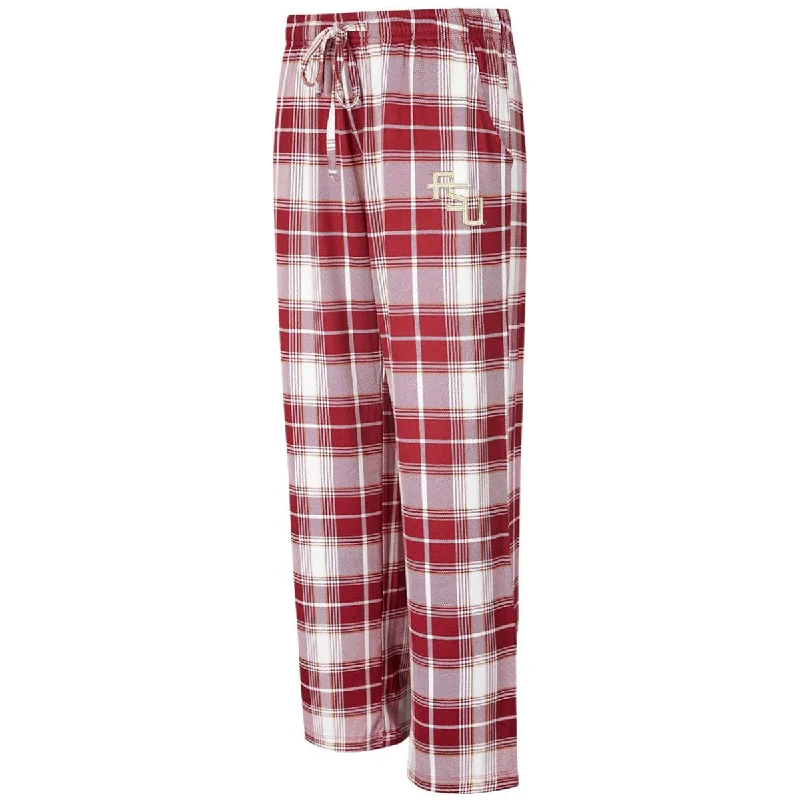 Concept Sports Women's Stacked FSU Plaid Pant - Garnet/White