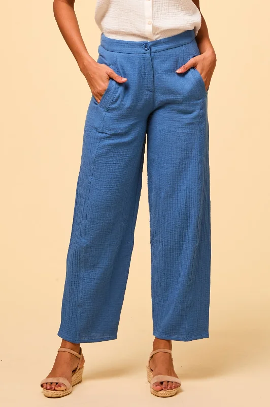 Libby Cheesecloth Trousers | Marina Blue