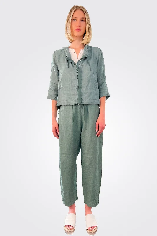 Linen Elastic Waist Trousers - Octanium