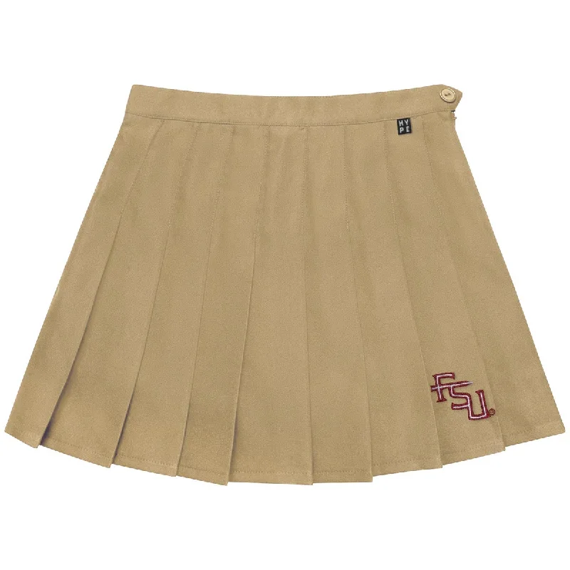 Hype & Vice Women's Stacked FSU Logo Tennis Skort - Gold